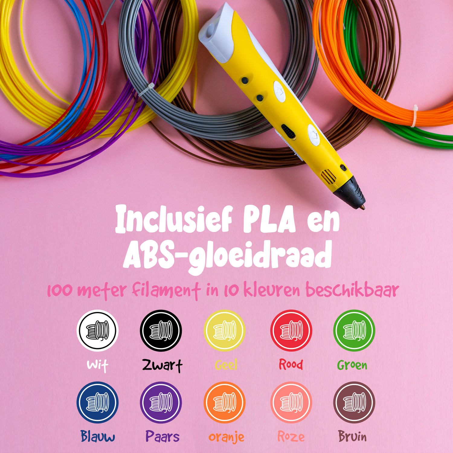 Filament Navulling - 100m - 10 Kleuren